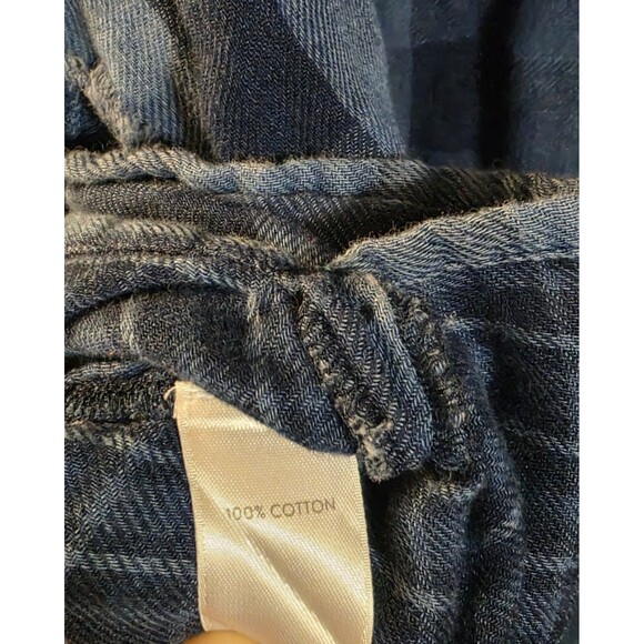 J. Jill Plus 2X Raw Hem 90s Y2K Button Up Plaid Soft Relaxed Shoulder Side Slits - Picture 6 of 11